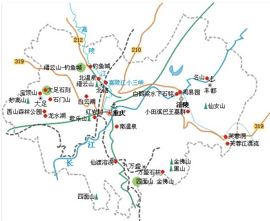重庆旅游景点分布图